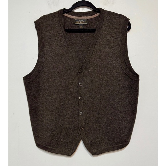 Jos. A. Bank Reserve Old Money Wool Sweater Vest Large Dark Academia Preppy - Picture 1 of 4